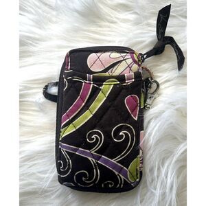 Vera Bradley Zipper Wristlet Wallet Purple Punch ID Holder Womens
